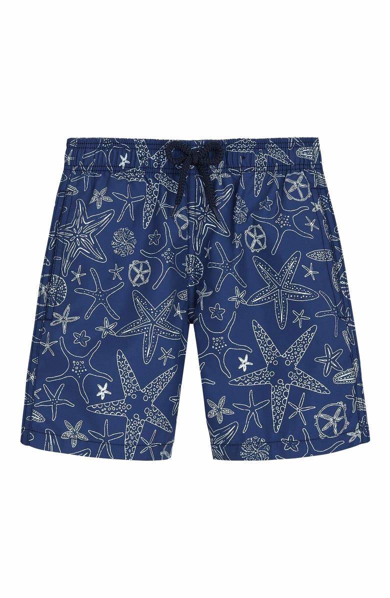 Vilebrequin Kids' Starlettes Bicolores Swim Trunks, Main, color, 