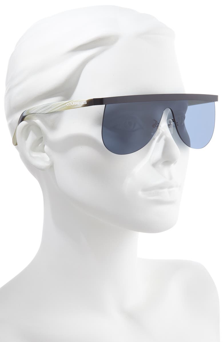 Courrèges The Mask 99mm Flat Top Shield Sunglasses, Alternate, color, 