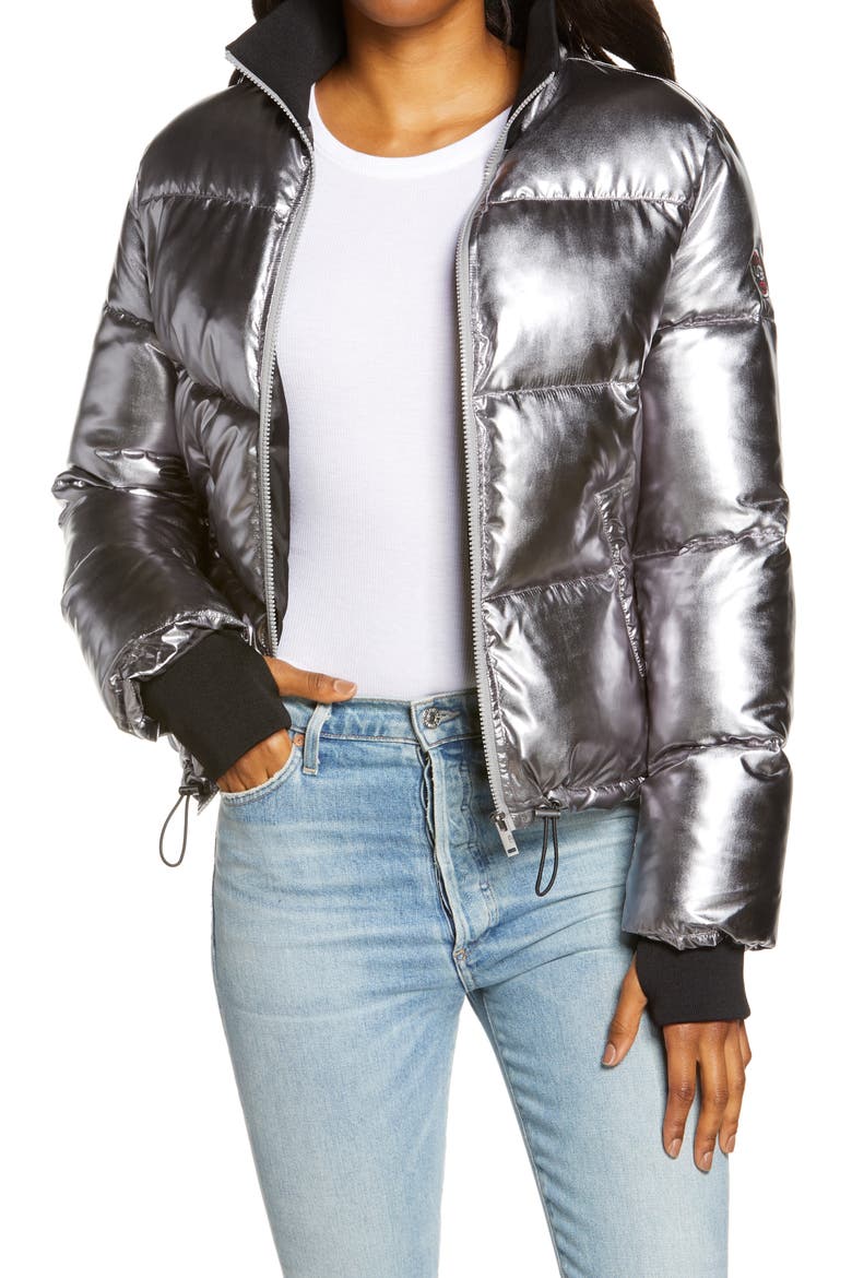 Izzie Water Repellent Puffer Jacket, Main, color, SILVER METALLIC