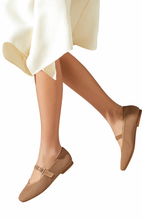 Vivaia Margot Mary-jane Square-toe Ballet Flats In Brown