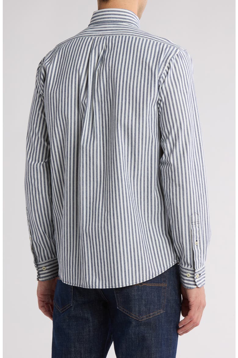 Yarn Dye Stripe Long Sleeve Button-Down Shirt, Alternate, color, TICKING STRIPE
