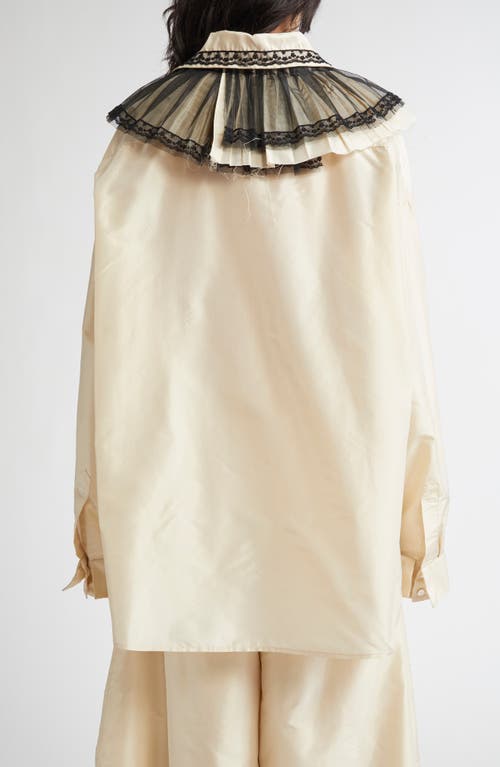 MERUERT TOLEGEN MERUERT TOLEGEN TULLE TRIM OVERSIZE TAFFETA SHIRT