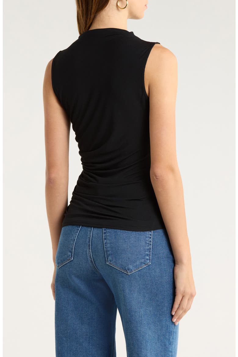 Christen Ruched Sleeveless Top, Alternate, color, BLACK