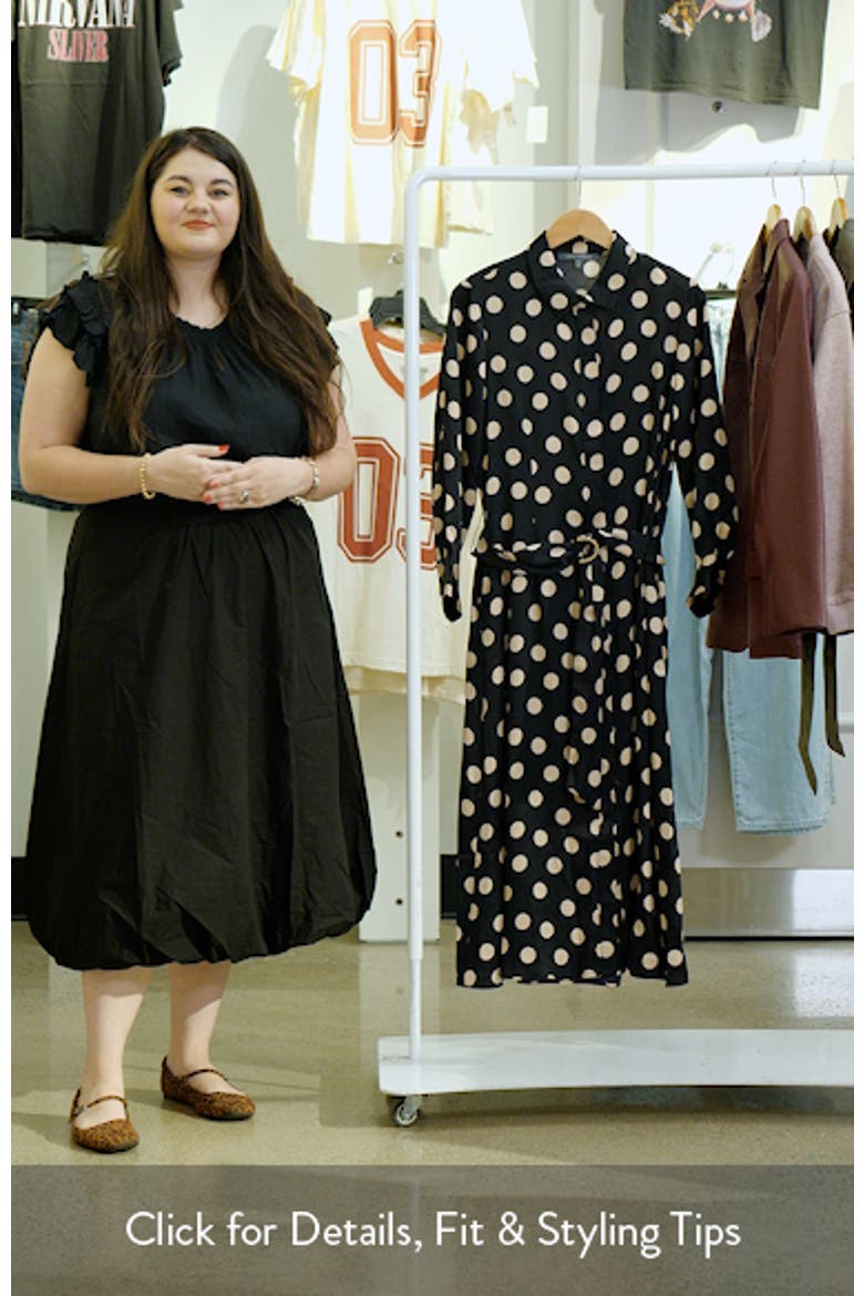 Polka Dot Long Sleeve Midi Shirtdress video