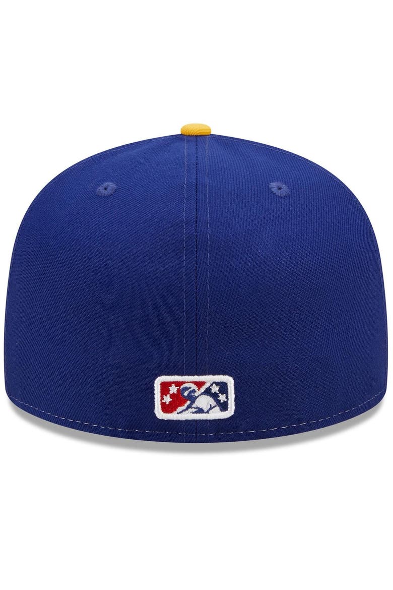 Men's New Era Red/Blue Kannapolis Cannon Ballers Marvel x Minor League 59FIFTY Fitted Hat, Alternate, color, Red