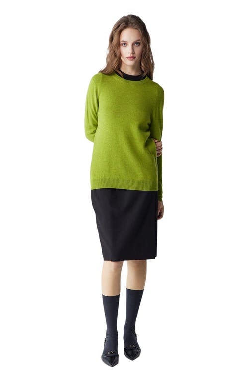 Gobi Mongolian Cashmere Crew Neck Sweater In Green