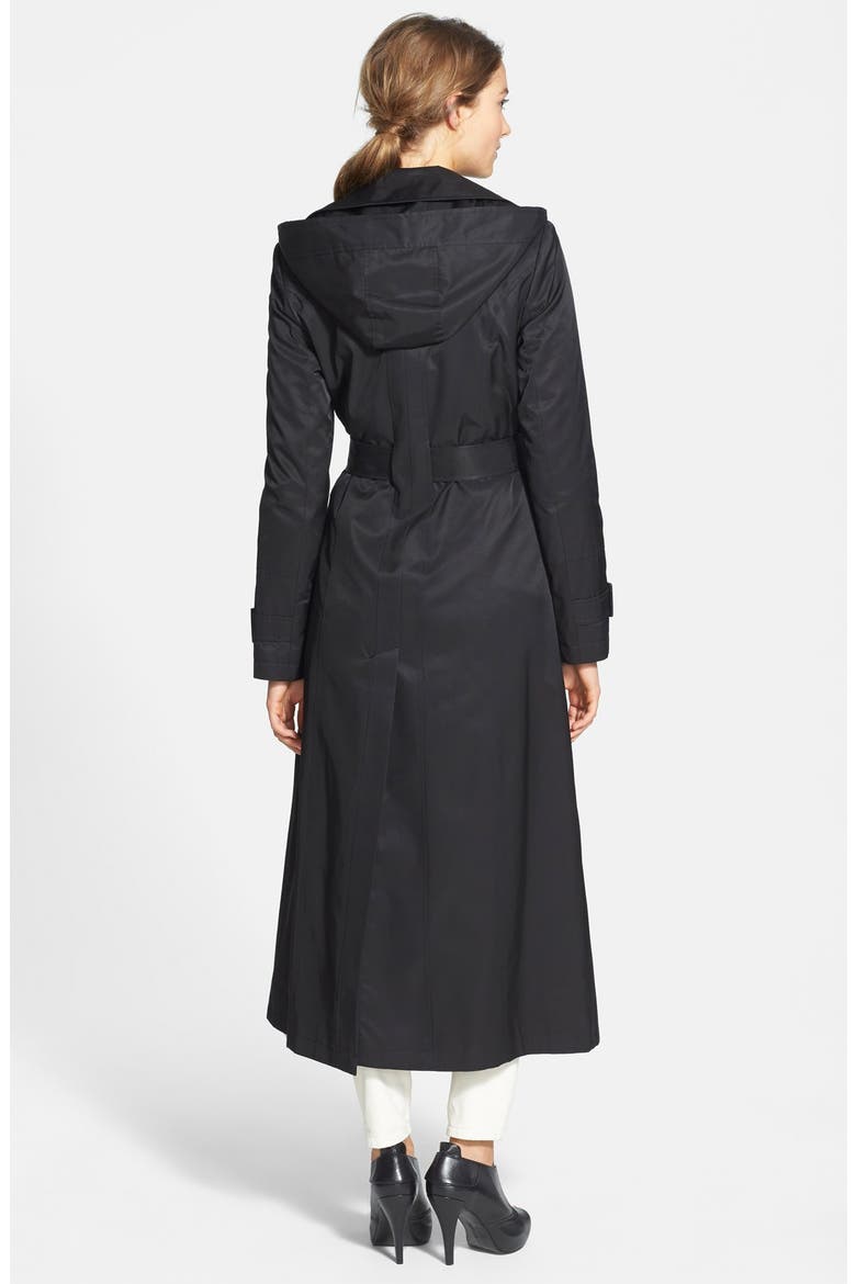Long Hooded Trench Coat, Alternate, color, BLACK