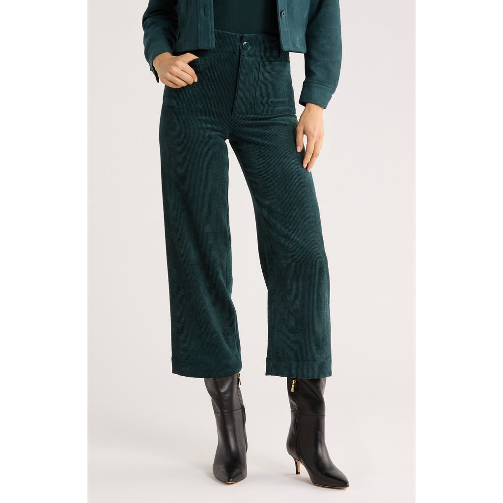 T Tahari Wide Leg Cropped Corduroy Pants