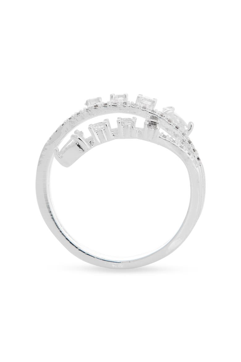 CZ Coil Ring, Alternate, color, CLEAR- SILVER