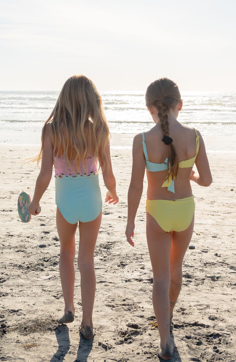 PQ SWIM Kids' Cammy Loop Two-Piece Swimsuit, Alternate, color, Jelly Bean