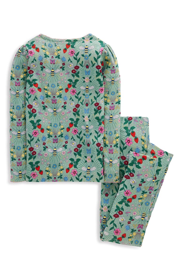 Kids' Snug Long John Pajamas, Alternate, color, BEE GARDEN