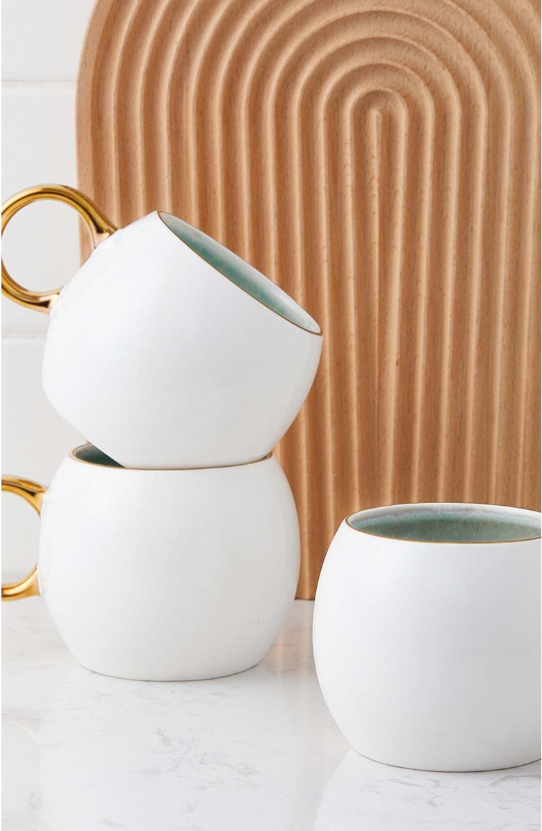 Stone Lain Josephine Porcelain 4-Piece Mug Set, Alternate, color, Mint