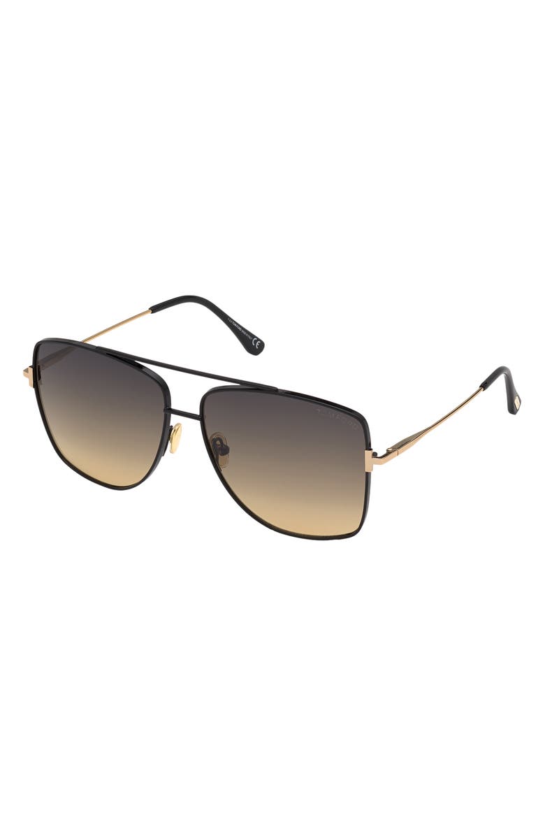 TOM FORD Reggie 61mm Gradient Aviator Sunglasses, Alternate, color,