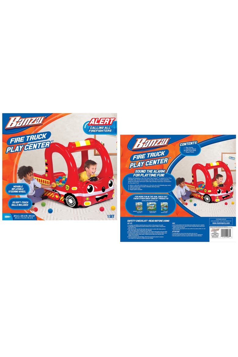 Rescue Fire Truck Play Center Inflatable Ball Pit Includes 20 Balls, Alternate, color, Multicolored