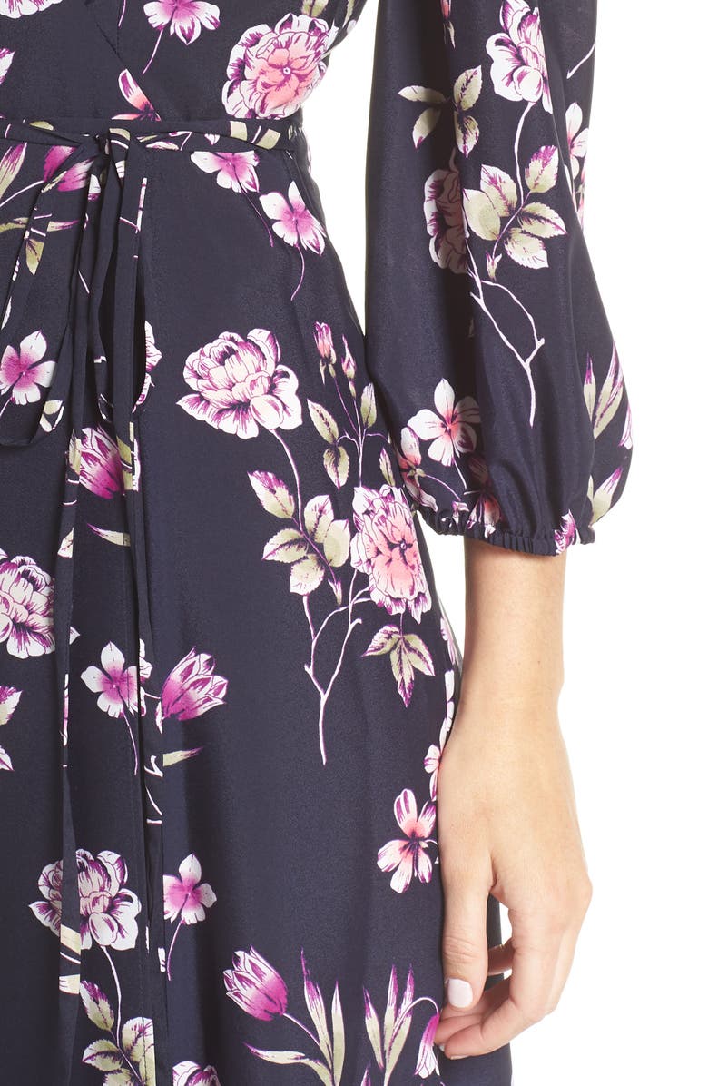 Eliza J Floral Print Wrap Dress, Alternate, color,