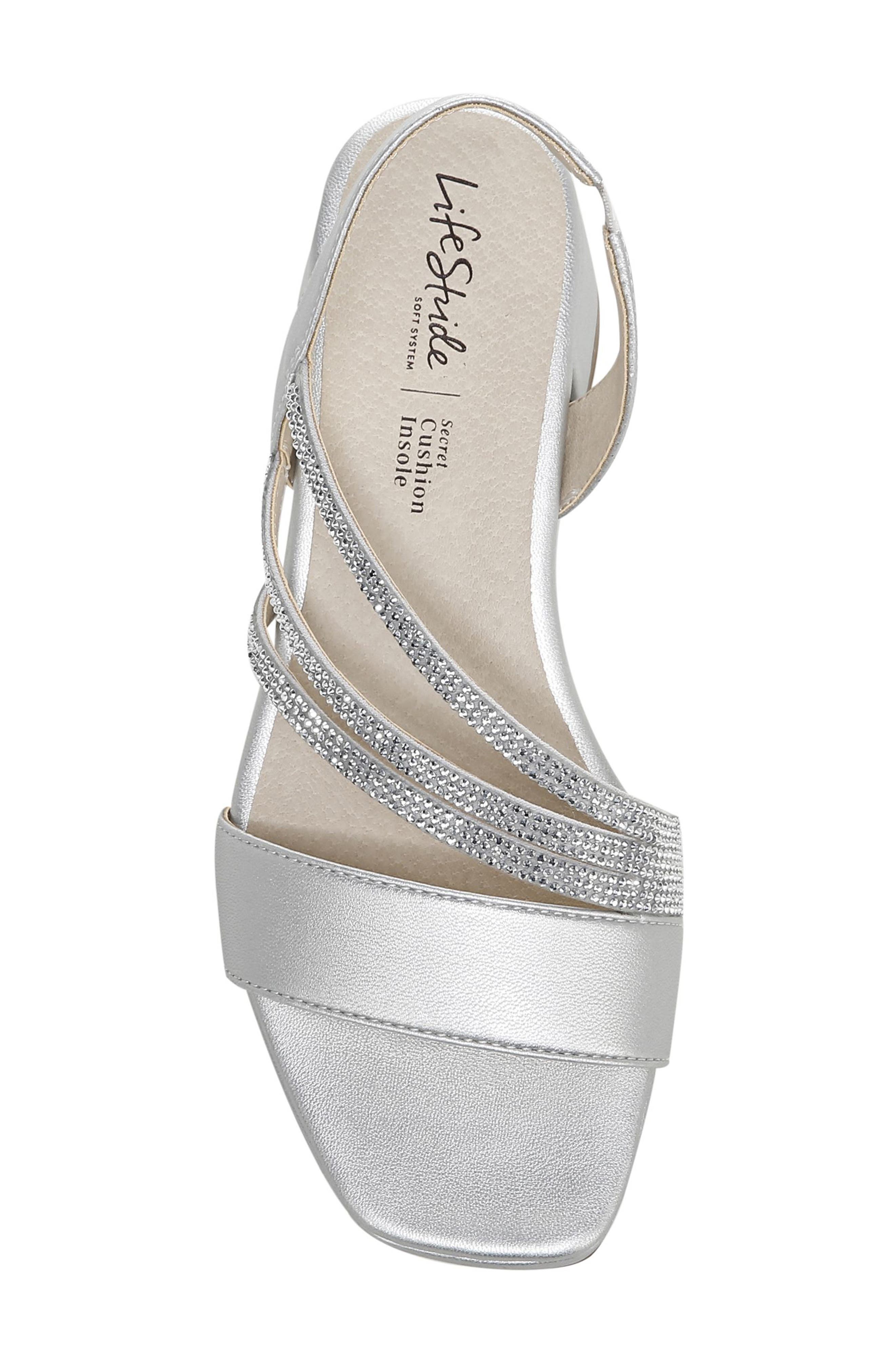 LifeStride Joy Strappy Sandal, Alternate, color, Silver