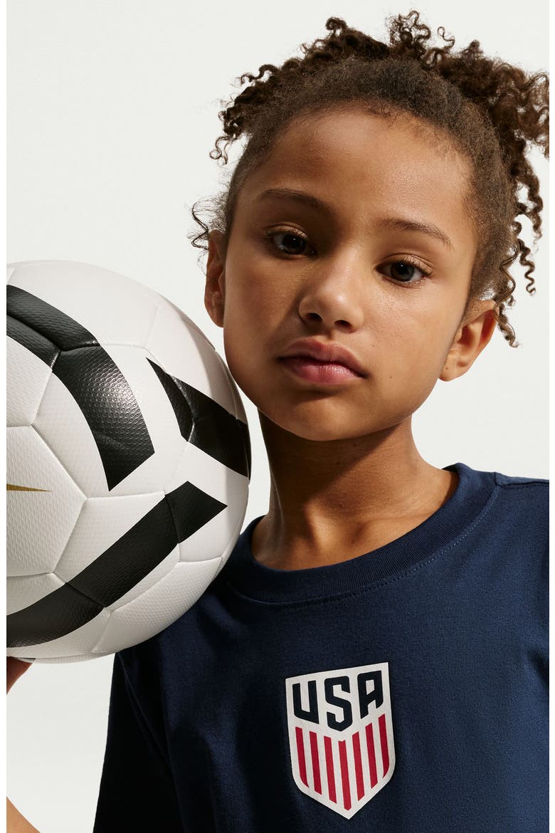 Kids' USMNT Crest Cotton Graphic T-Shirt, Alternate, color, MIDNIGHT NAVY