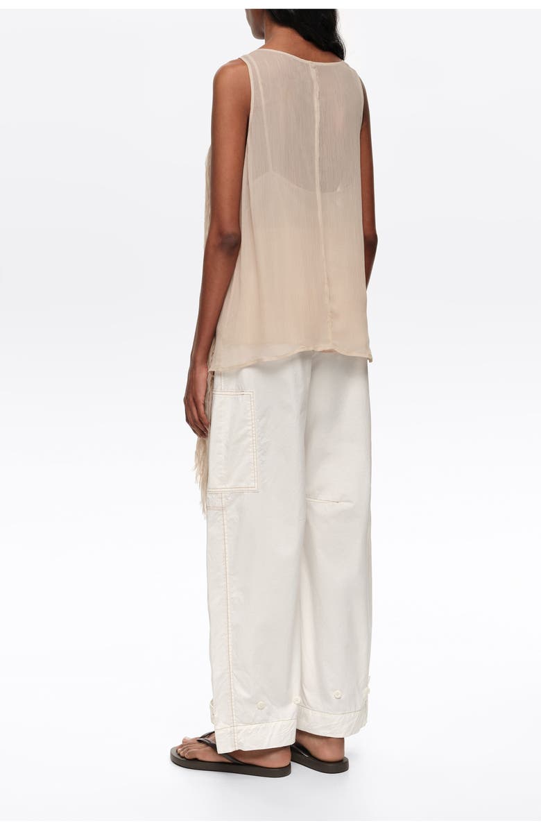 Bimba y Lola Strappy Frayed Edge Top, Alternate, color, Sand