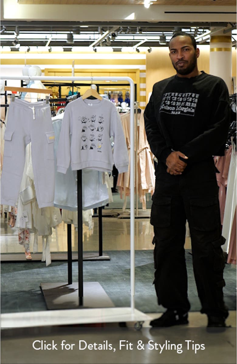 Kids' Minions Cotton Blend Graphic Sweatshirt & Cargo Joggers Set, sales video thumbnail