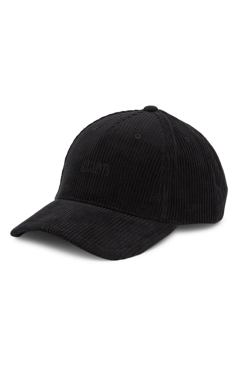 AllSaints Logo Cotton Corduroy Baseball Cap, Main, color, 