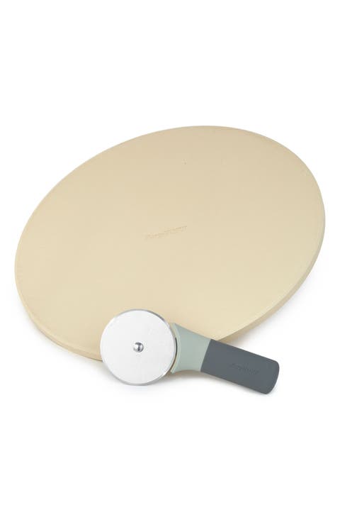 Leo 14-Inch Pizza Stone & Cutter Set