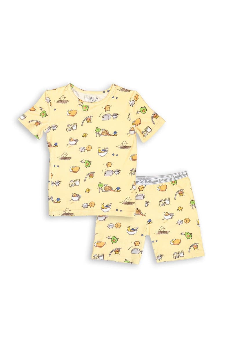 Bellabu Bear Love You Brunches Kids 2-Piece Short Sleeve & Shorts Pajama Set, Main, color, Love You Brunches