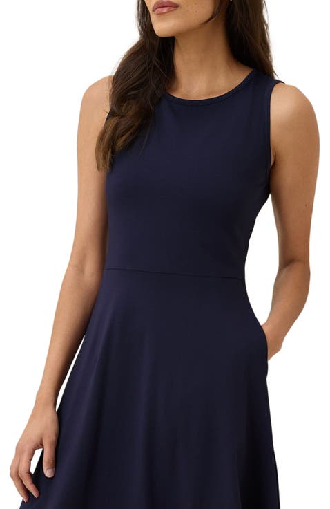 Organic Cotton Fit & Flare Keyhole Back Dress
