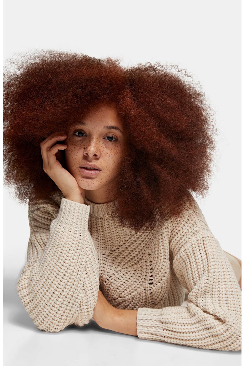 Butterfly Super Crop Sweater, Alternate, color, IVORY
