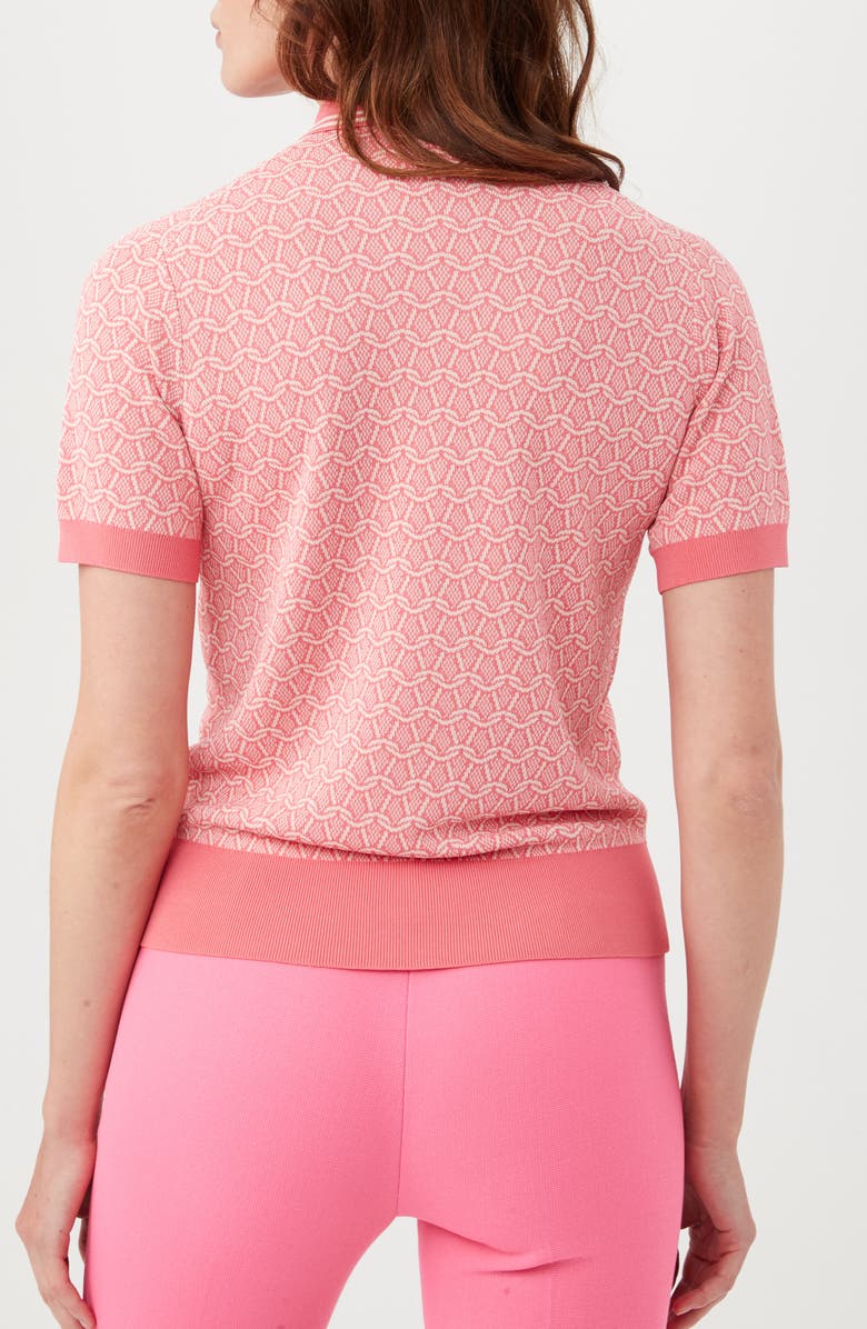 Trina Turk La Jolla Short Sleeve Sweater, Alternate, color, Papillion Pink/ White Wash
