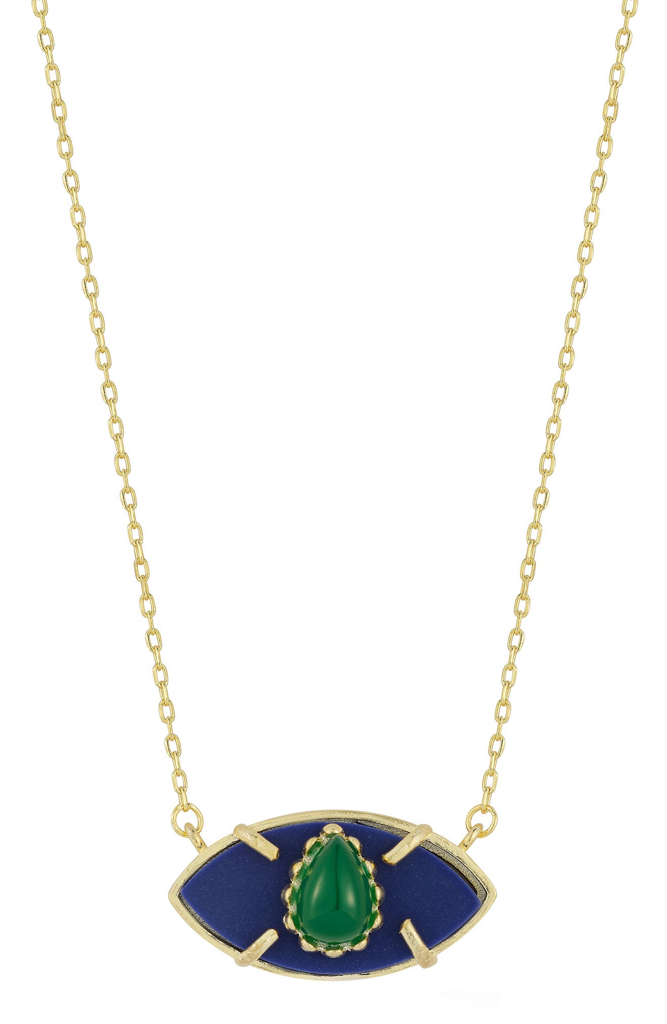 SPHERA MILANO 14K Gold Plated Sterling Silver Evil Eye Pendant Necklace