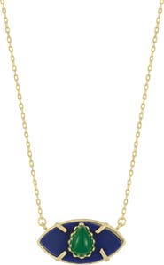 SPHERA MILANO 14K Gold Plated Sterling Silver Evil Eye Pendant Necklace