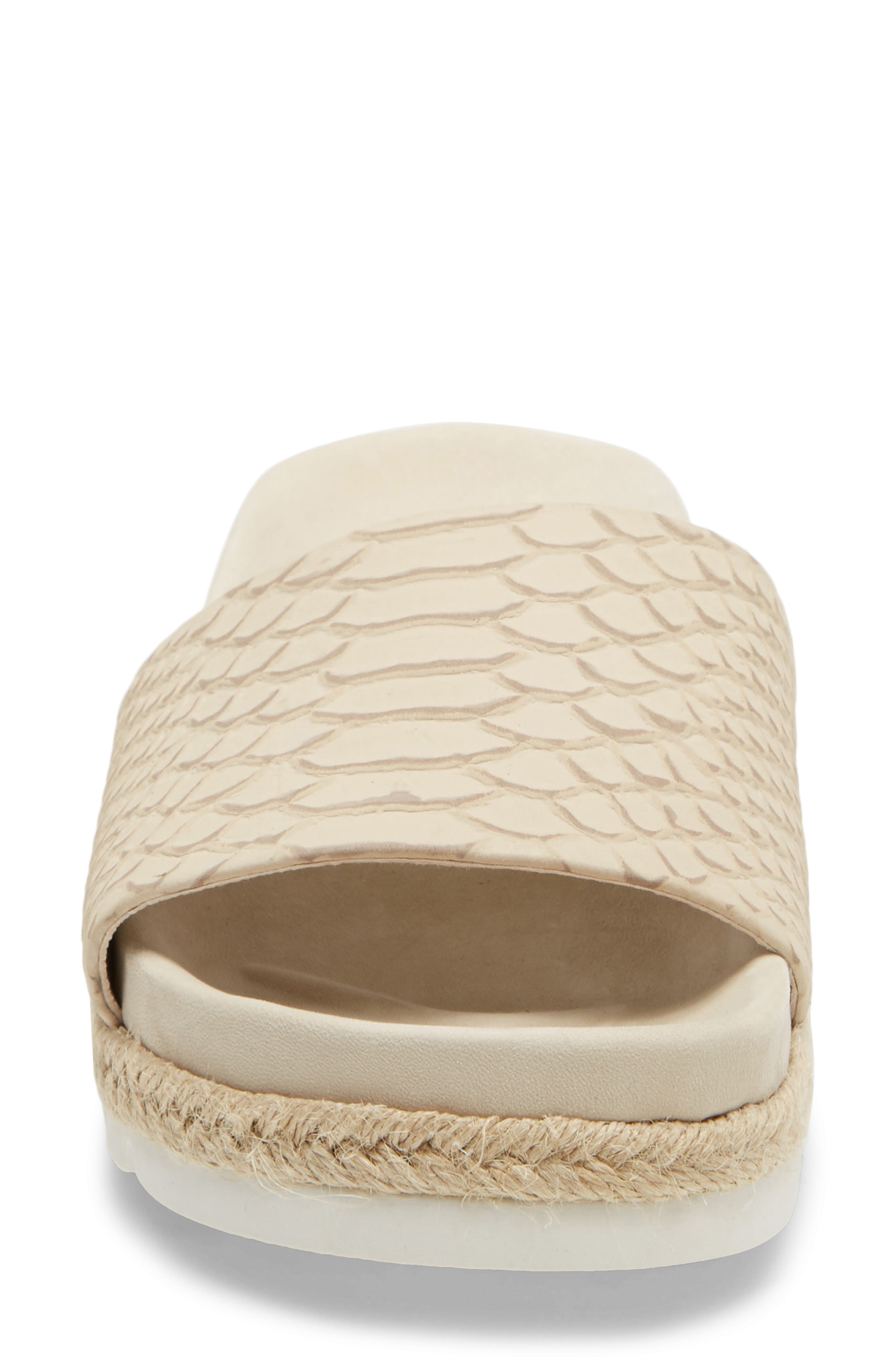Espadrille Slide Sandal, Alternate, color, OFF WHITE LEATHER