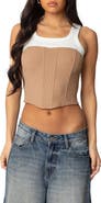 EDIKTED Ila Layered Crop Corset Tank