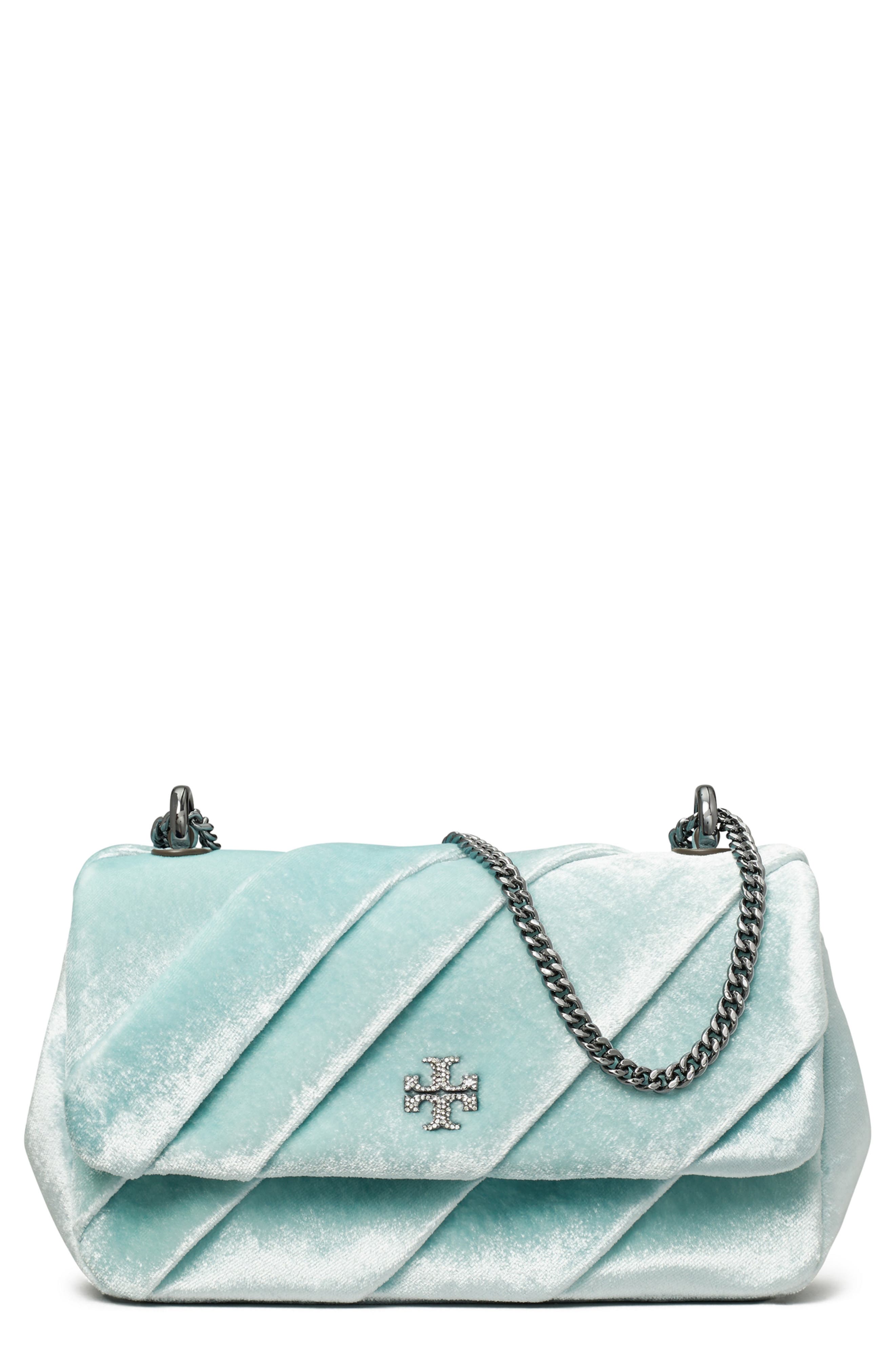 Tory Burch Mini Kira Draped Velvet Convertible Shoulder Bag, Main, color, 