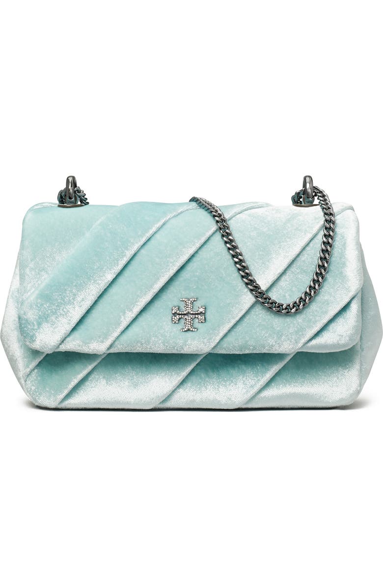 Tory Burch Mini Kira Draped Velvet Convertible Shoulder Bag, Main, color,