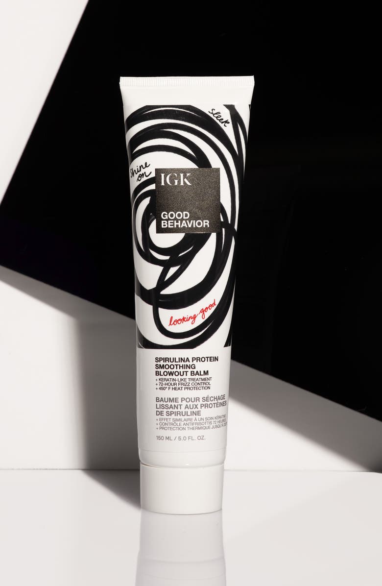 IGK Good Behavior Spirulina Protein Smoothing Blowout Balm, Alternate, color,