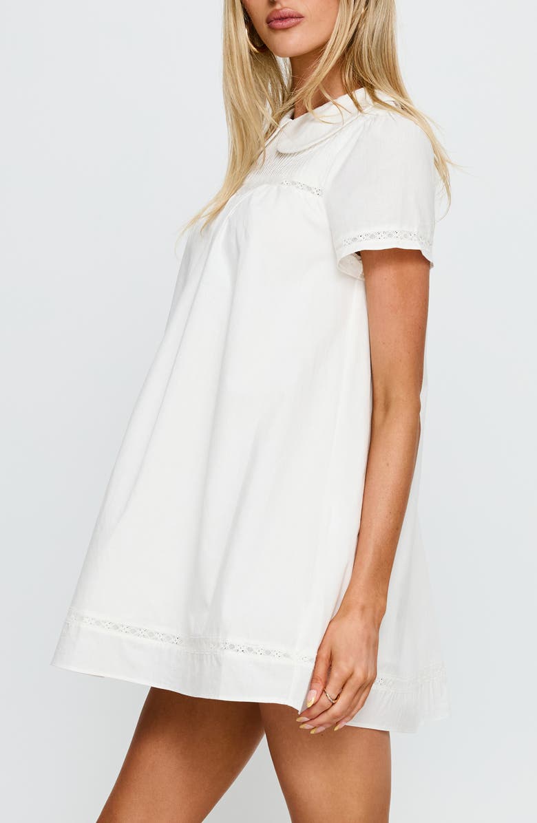 Princess Polly Bethanne Lace Detail Cotton Babydoll Minidress, Alternate, color, 