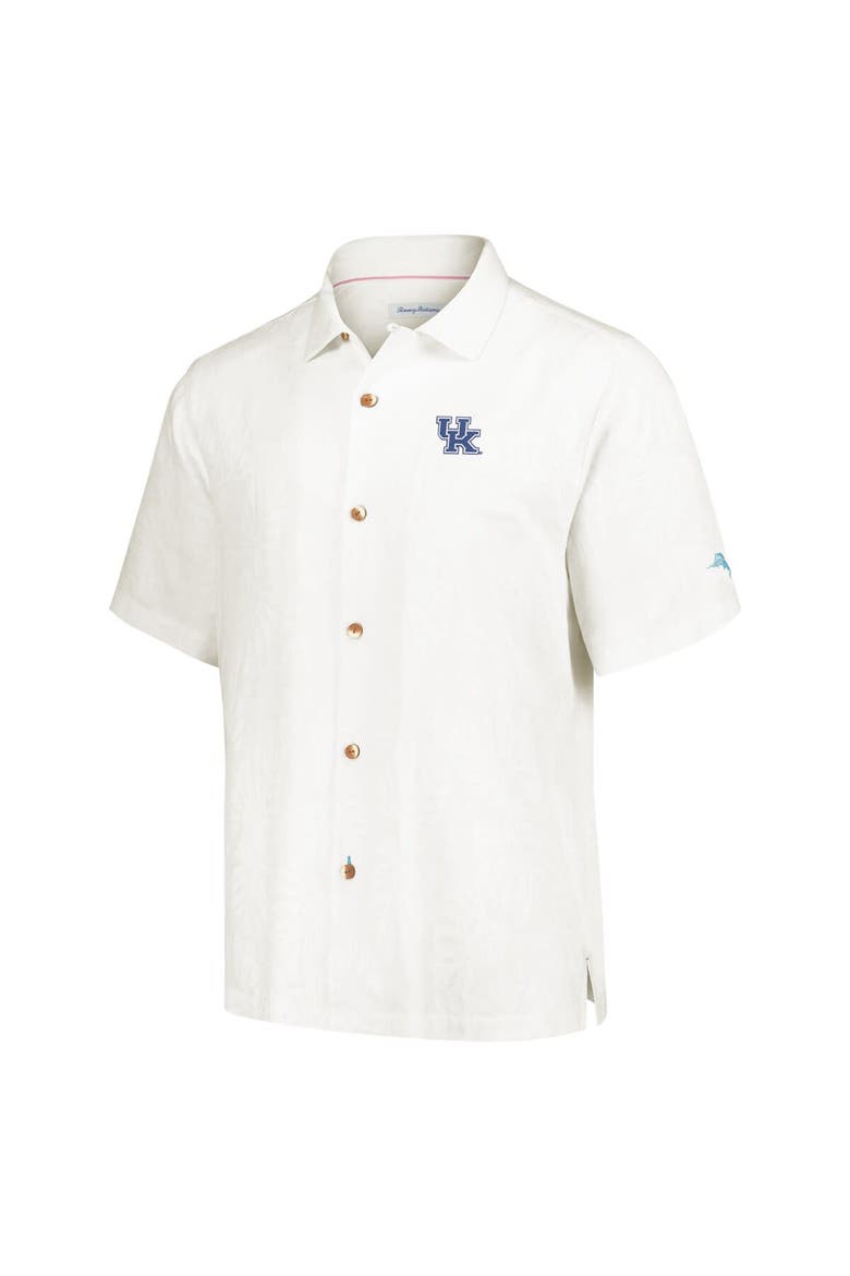 Men's Tommy Bahama Cream Kentucky Wildcats Castaway Game Camp Button-Up Shirt, Alternate, color, Cream