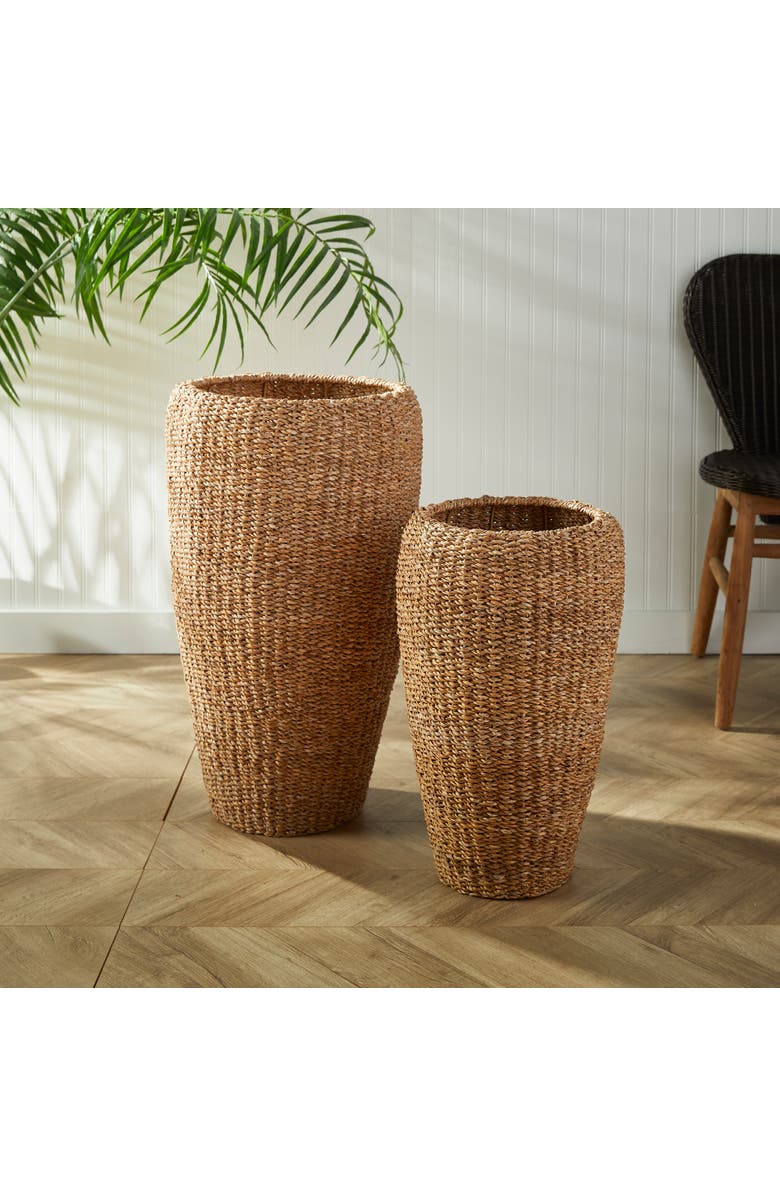 Napa Home & Garden Seagrass Tall Round Decorative Planters, Set of 2, Alternate, color, 