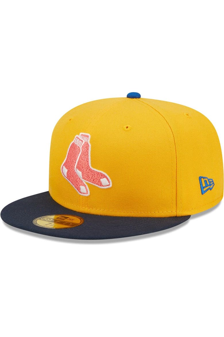 Men's New Era Gold/Azure Boston Red Sox 2004 World Series Undervisor 59FIFTY Fitted Hat, Alternate, color, Gold