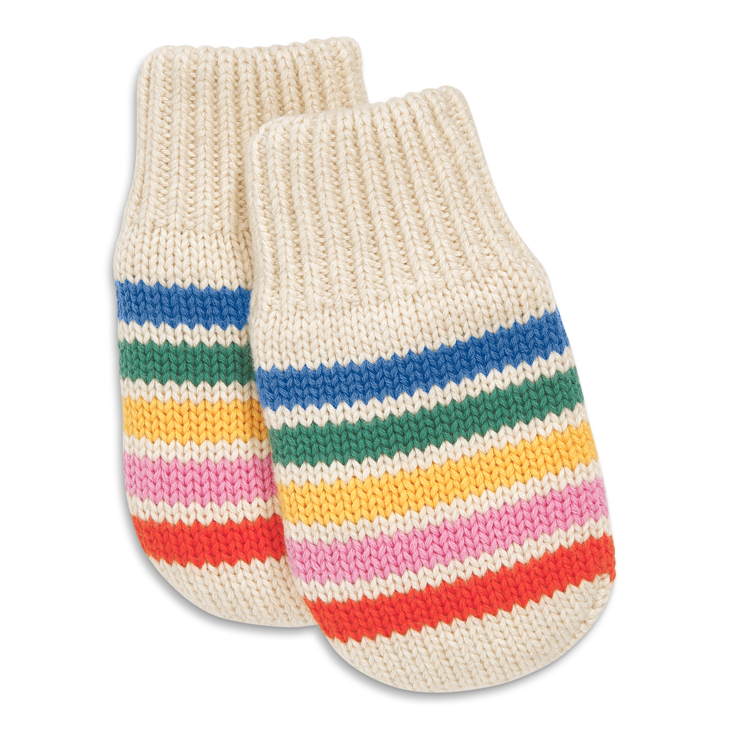 selected Heather Sand Rainbow Stripe