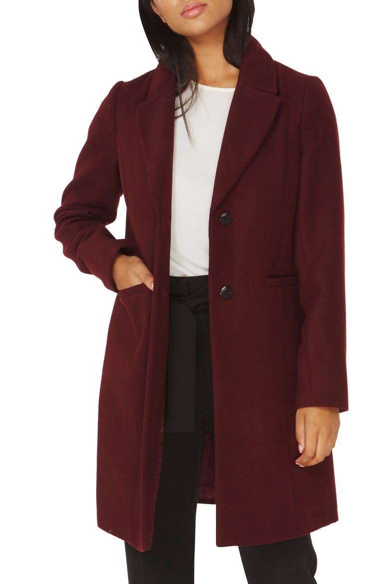 Single Breasted Coat, Main, color, BERRY RED