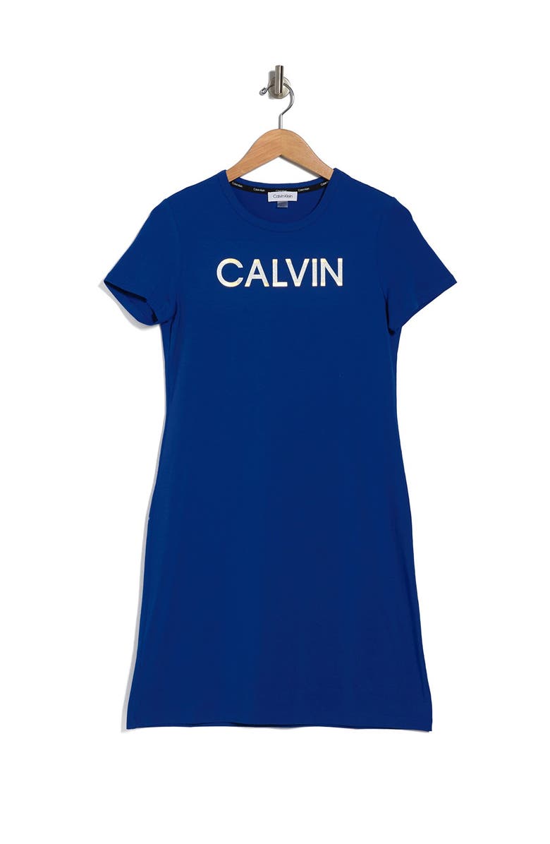 Calvin Klein Logo T-Shirt Dress, Alternate, color, 