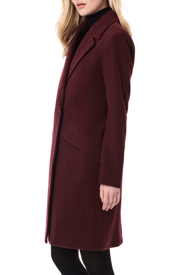 Double Breasted Coat, Alternate, color, BERRY WINE