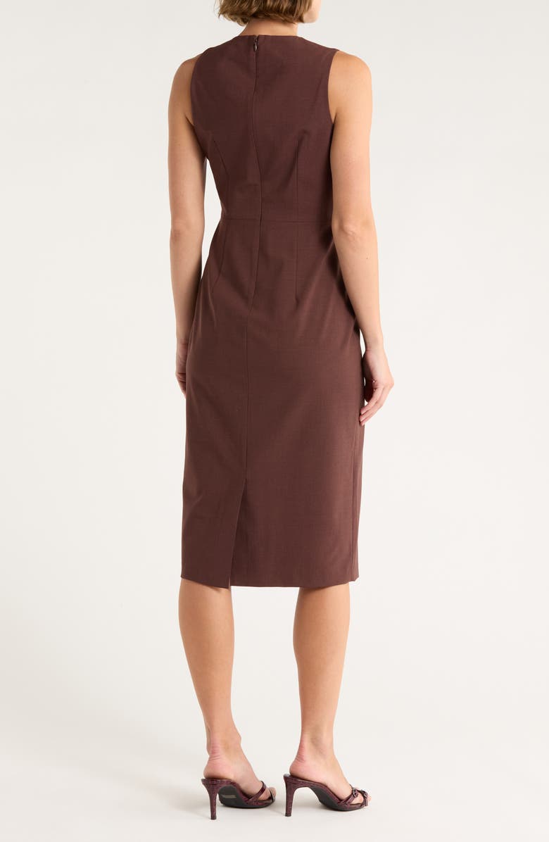 Theory Miyani Sevona Wool Blend Midi Sheath Dress, Alternate, color, Copper Rust