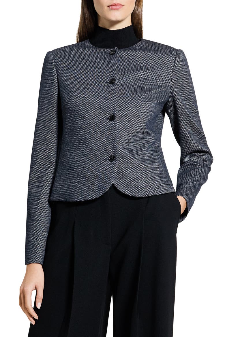 Clean Herringbone Jacket, Main, color, NAVY MULTI - G2S