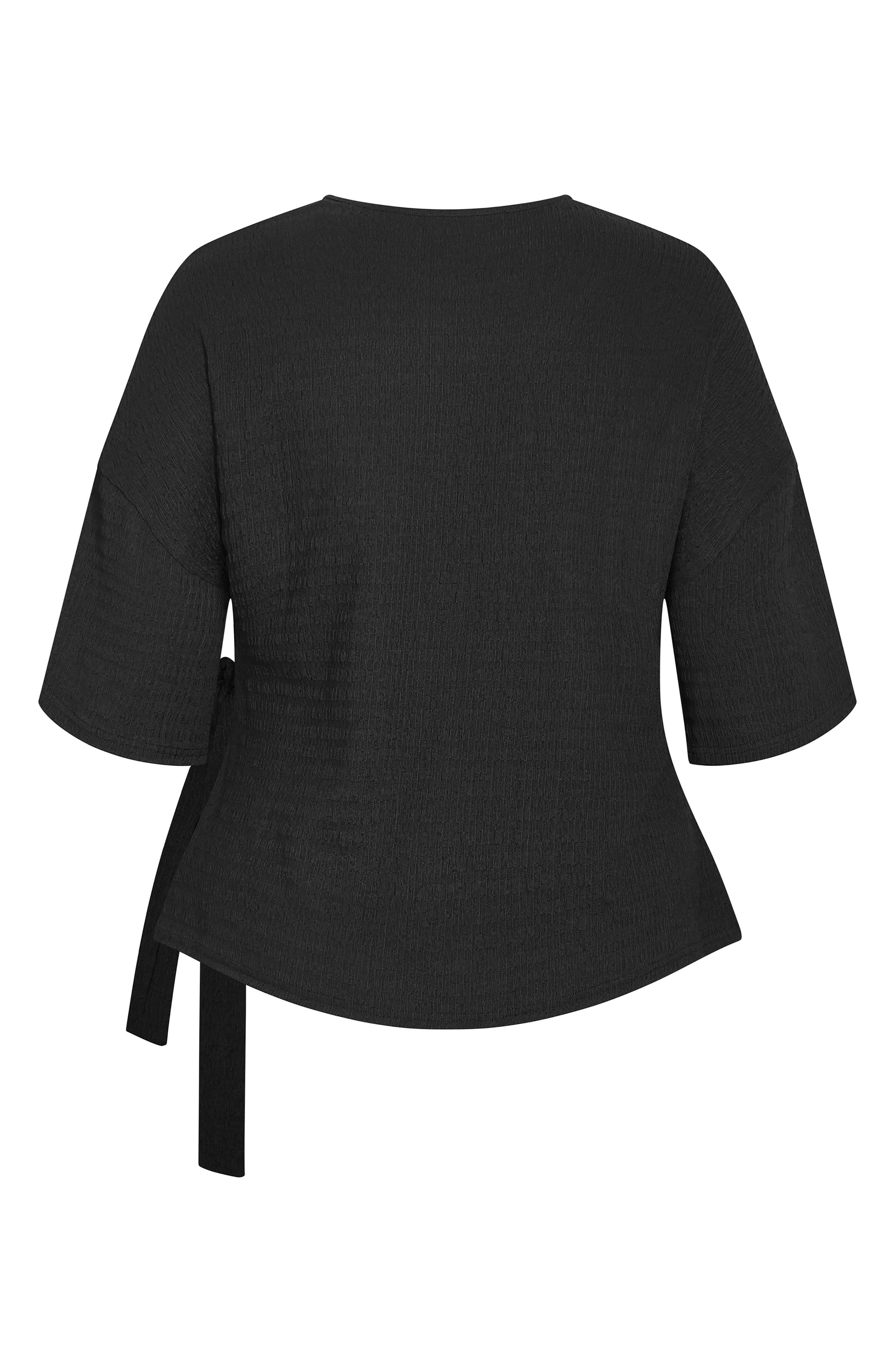 City Chic Brianna Texture Side Tie Top (Women) | Nordstrom
