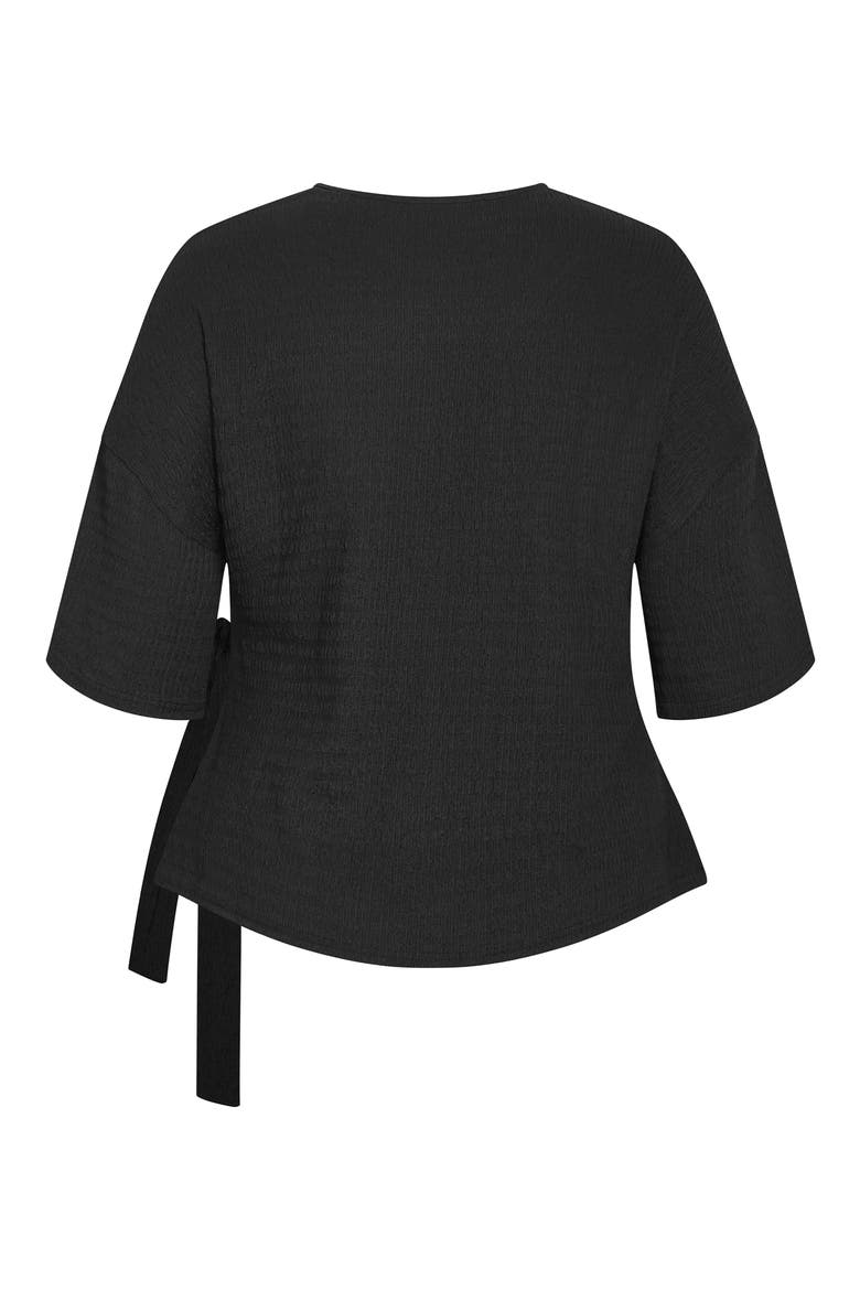 Brianna Texture Side Tie Top, Alternate, color, BLACK