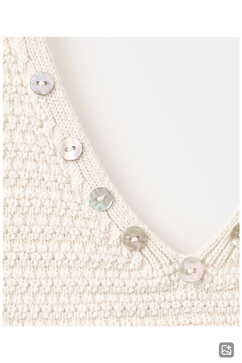 Crochet Knit Button Embellished Halter Top, Alternate, color, BEIGE