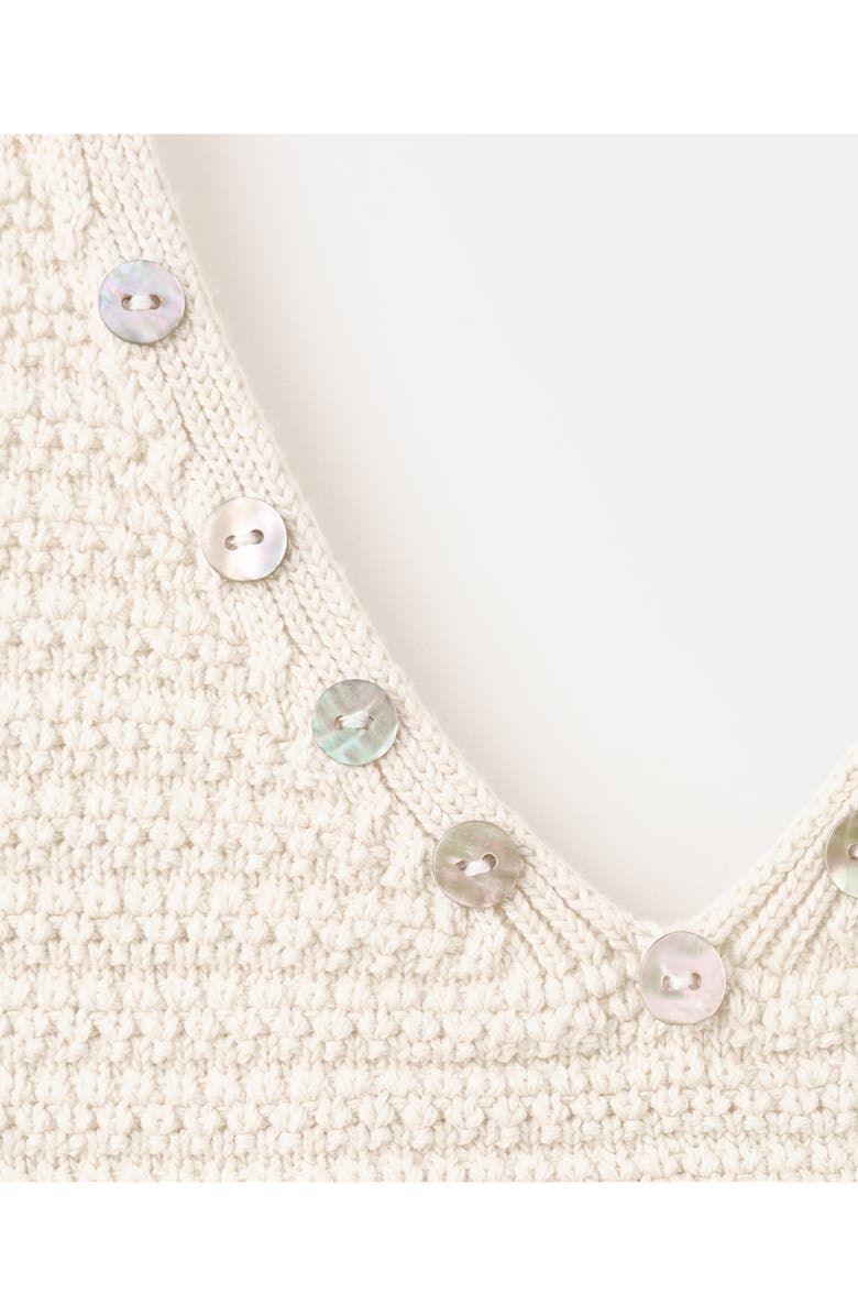 MANGO TEEN Crochet Knit Button Embellished Halter Top, Alternate, color, 